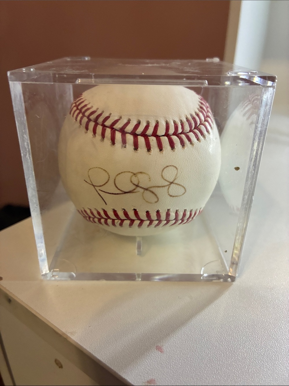 Autographed Baseball in Clear Case Signed by David Ross